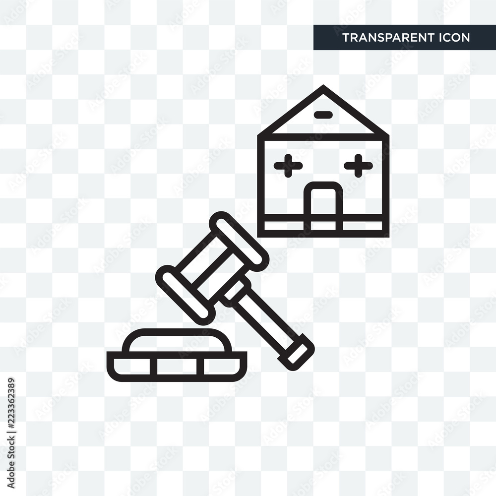 Fotografie Auction vector icon isolated on transparent background, Auction logo design