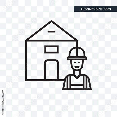 Builder vector icon isolated on transparent background, Builder logo design photo