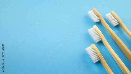 White wooden toothbrushes
