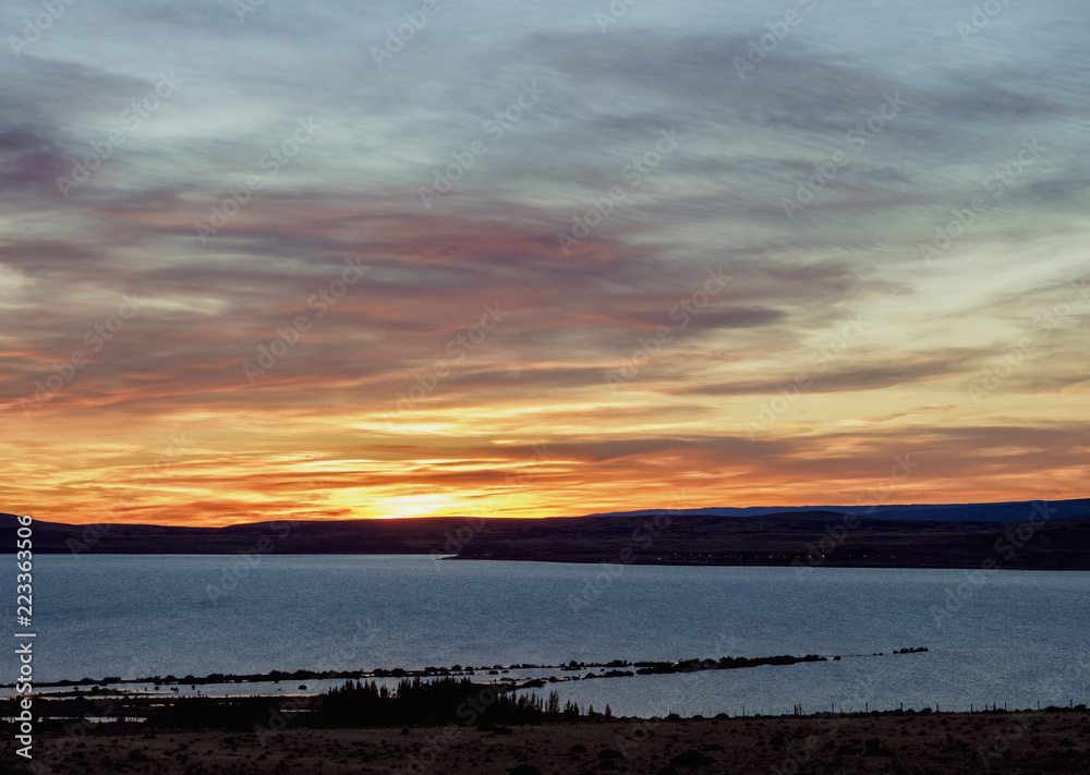 Sunrise over Lake Argentino, El Calafate, Santa Cruz Province, Patagonia, Argentina