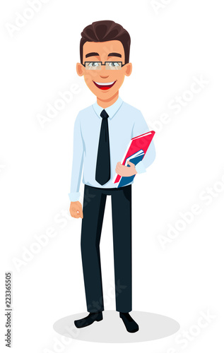 Handsome businessman in office style clothes