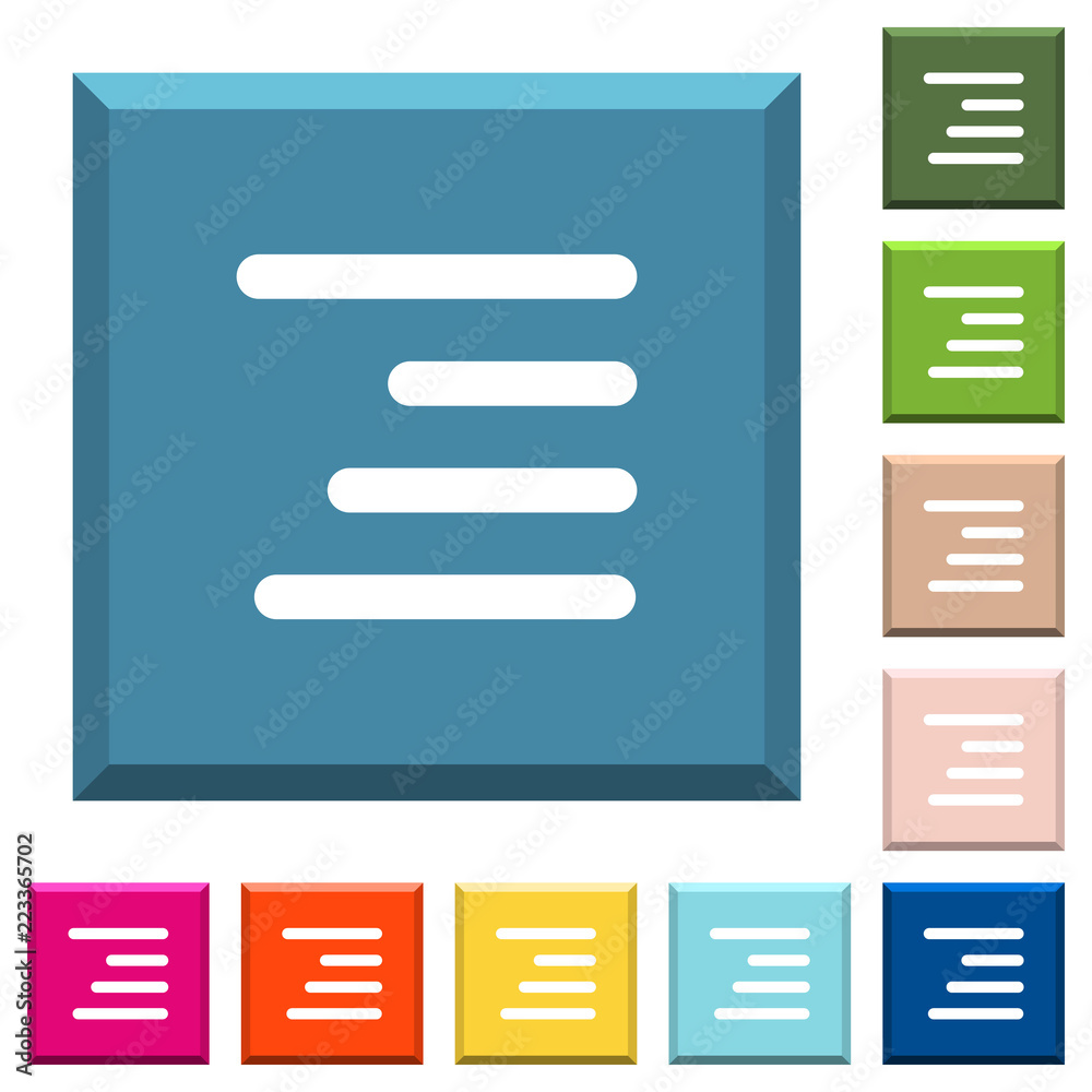 Text align right white icons on edged square buttons Text align right white icons on edged square buttons