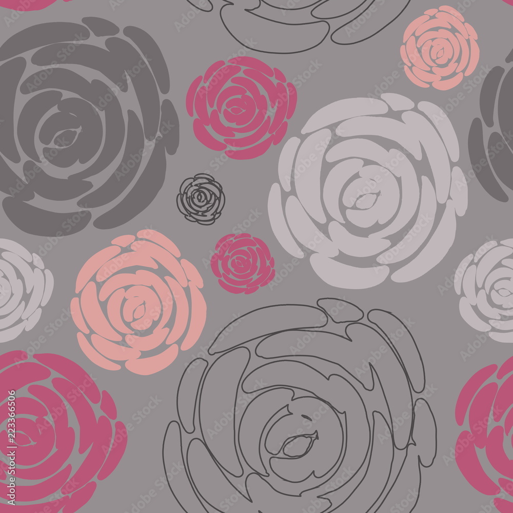 Seamless pattern with flowers roses vector. Seamless pattern with flowers roses vector.