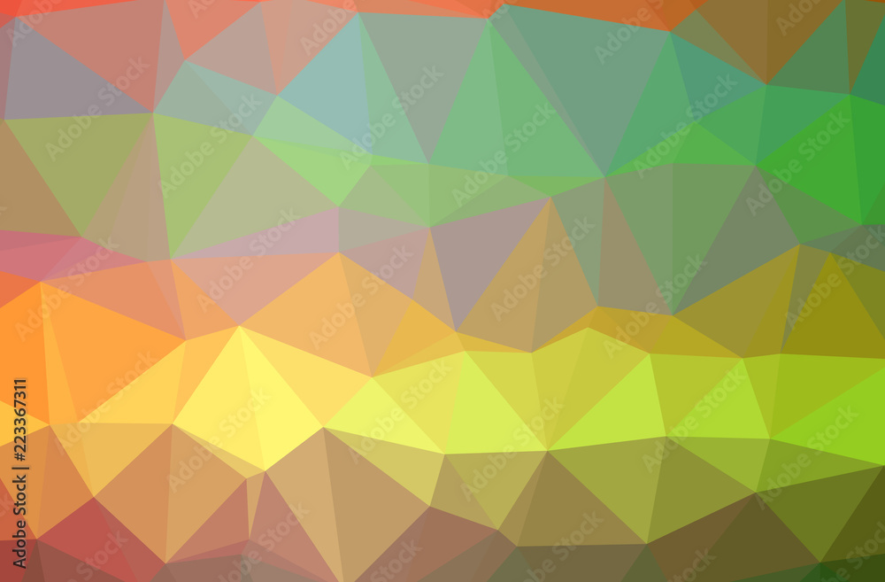 Fototapeta premium Illustration of green polygonal nice multicolor background.