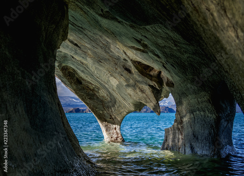 Marble Chapel  Santuario de la Naturaleza Capillas de Marmol  General Carrera Lake  Puerto Rio Tranquilo  Aysen Region  Patagonia  Chile