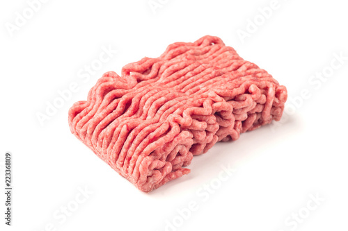 Pork mince isolated on a white background