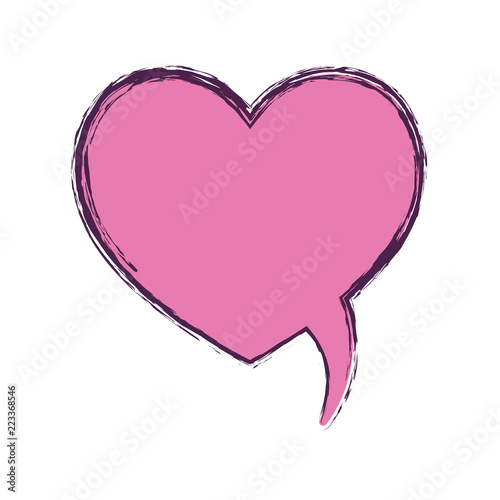 heart love shaped speech bubble