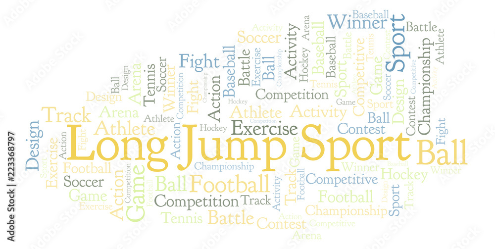 Fototapeta premium Long Jump Sport word cloud.