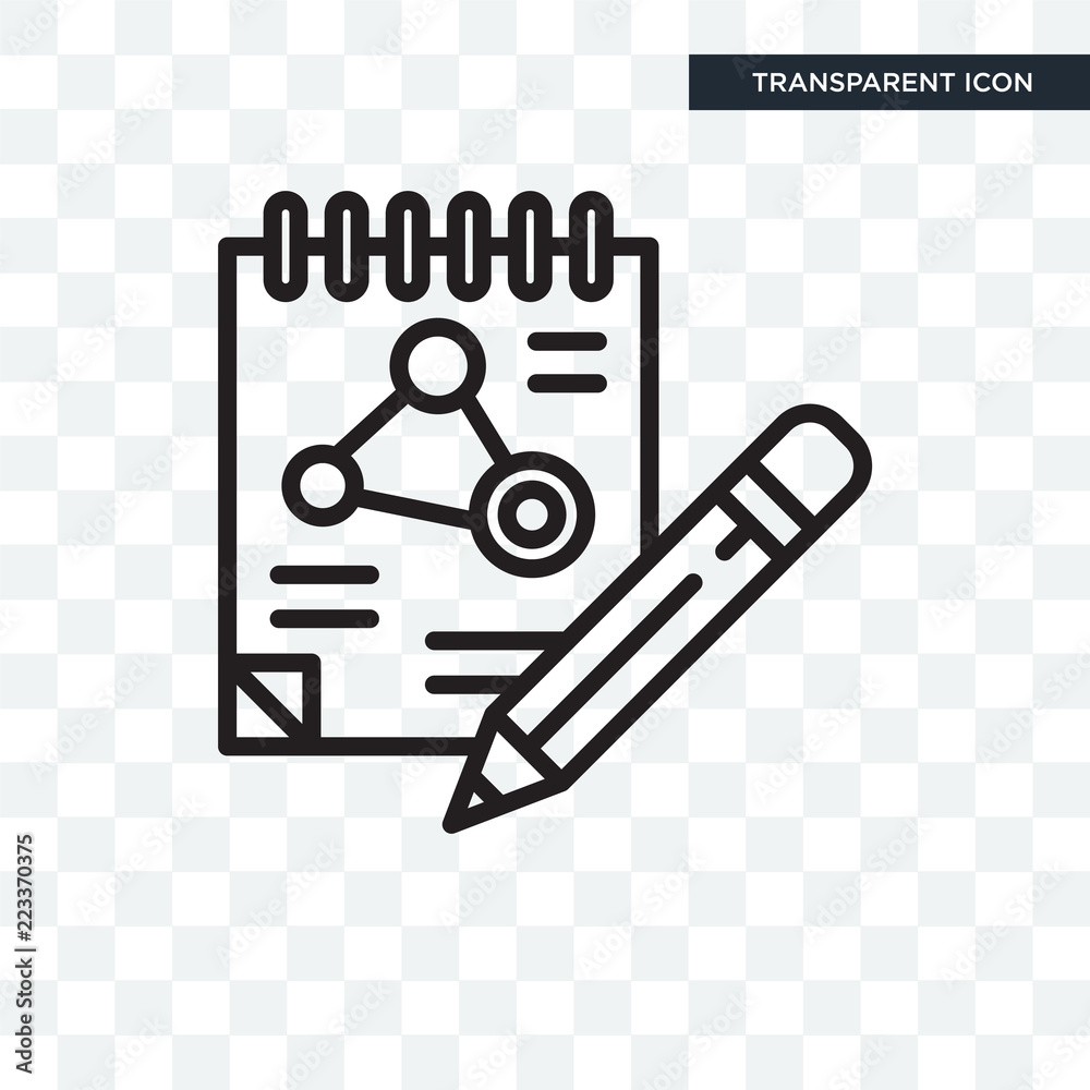 Fototapeta premium Notes vector icon isolated on transparent background, Notes logo design