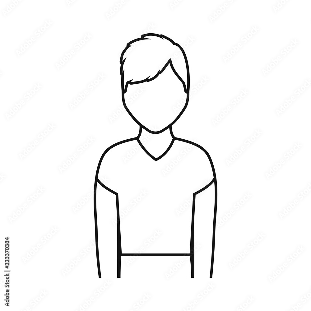 male character portrait contour thin line male character portrait contour thin line