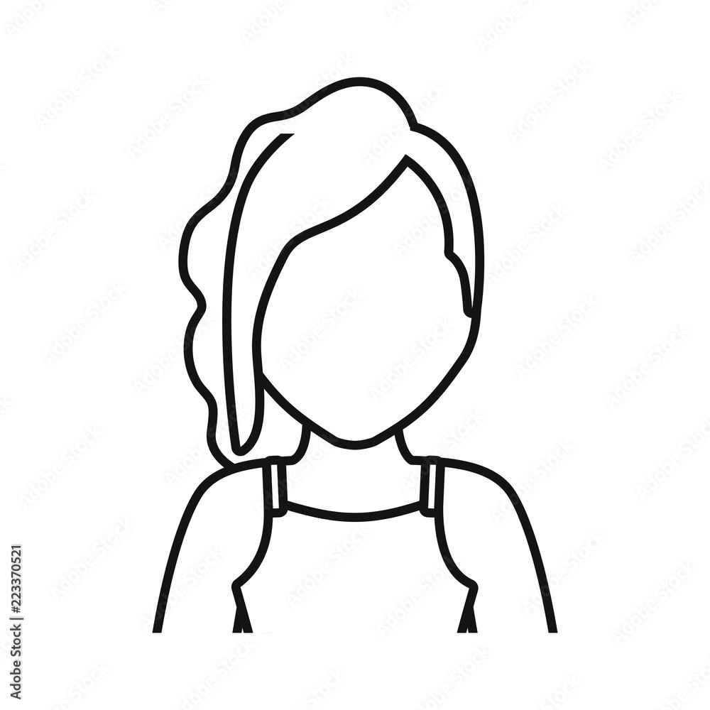 portrait woman character contour design portrait woman character contour design