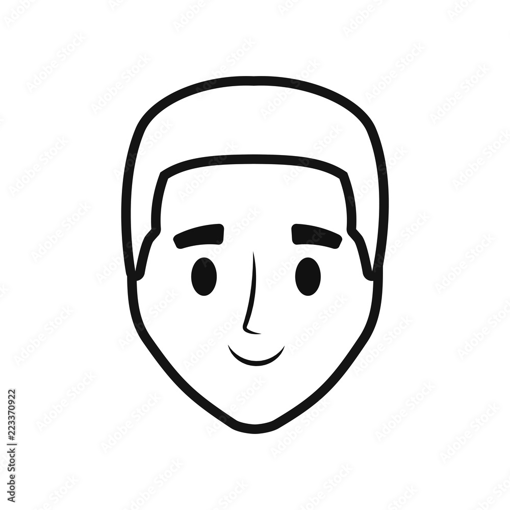 man male character face thin line man male character face thin line