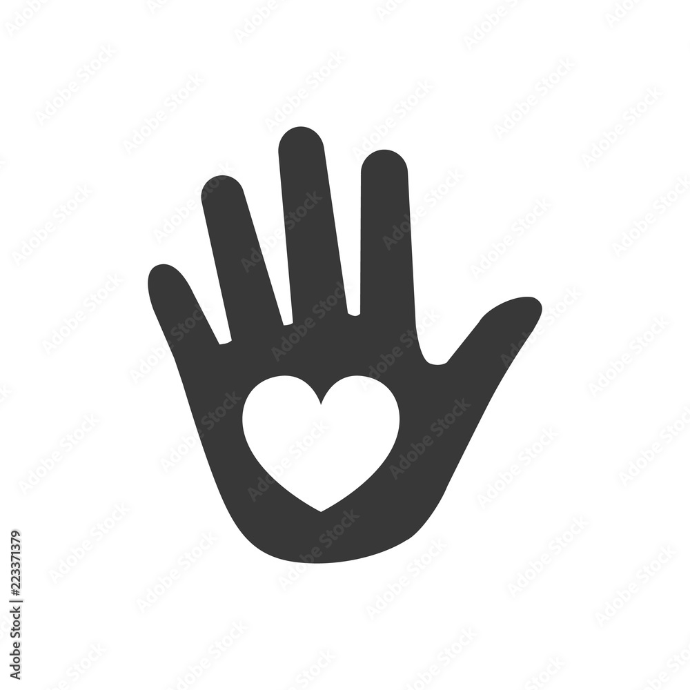 Hand heart Icon, vector illustration isolated on white background Hand heart Icon, vector illustration isolated on white background