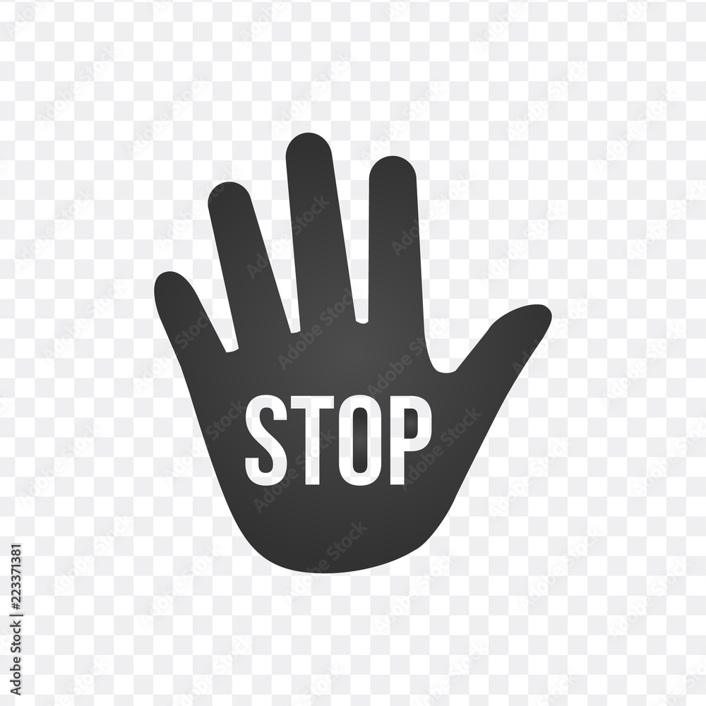 Obraz premium Hand vector icon with stop sign, vector illustration