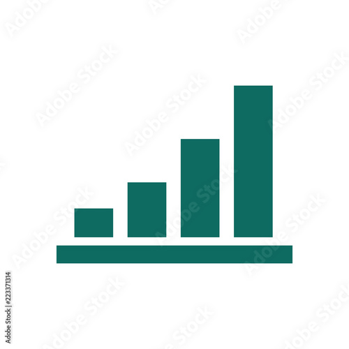 Graph chart vector icon isolated on white background.