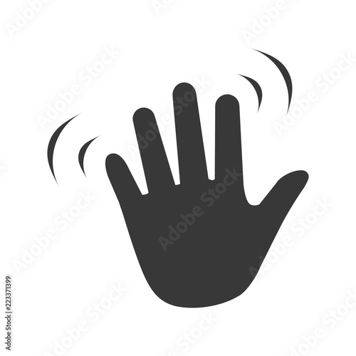 Hand wave waving hi or hello gesture flat vector icon for apps and websites