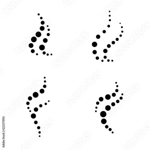 smell aroma sign by black circles set
