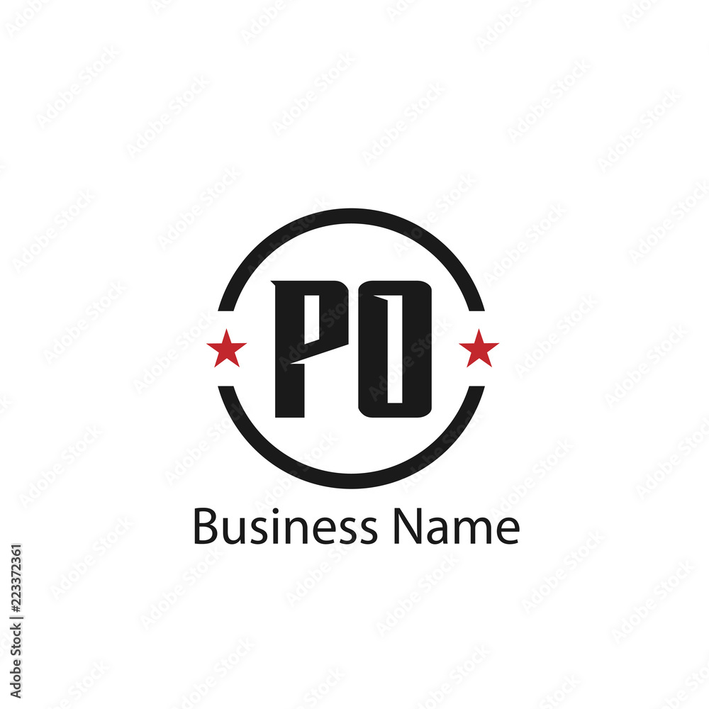 Initial Letter PO Logo Template Design