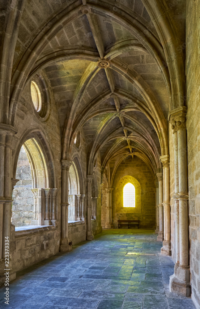 The interior of cloister of Cathedral (Se) of Evora. Portugal