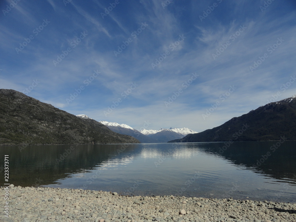 lake in the patagonian mountains
