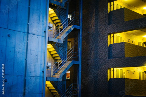 Stairs at Night in Osaka, Japan