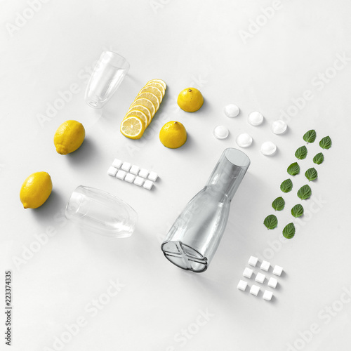 Studio shot of lemonade ingredients