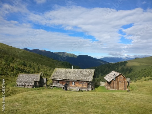 Hut in the mountains in Bavaria Austria Tyrol Germany diary farm