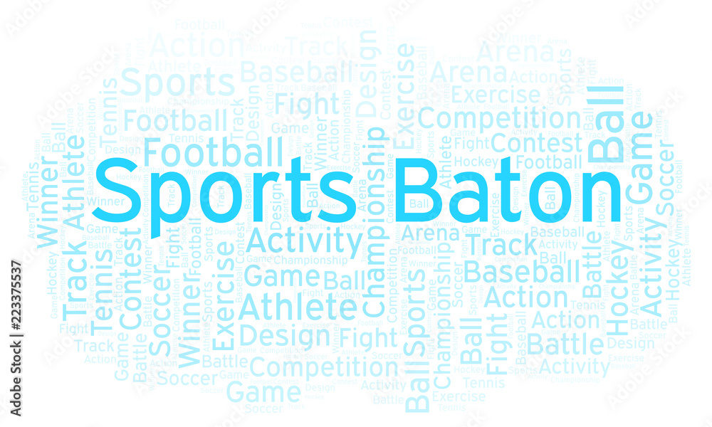Fototapeta premium Sports Baton word cloud.