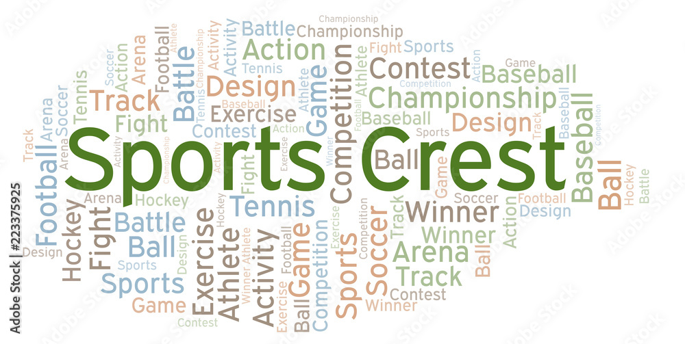 Obraz premium Sports Crest word cloud.