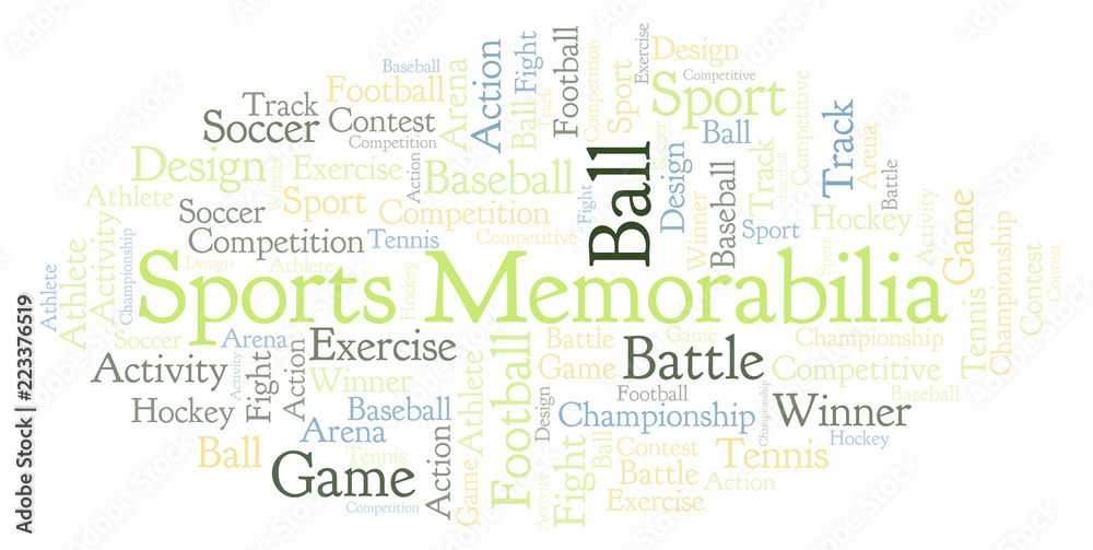Obraz premium Sports Memorabilia word cloud.