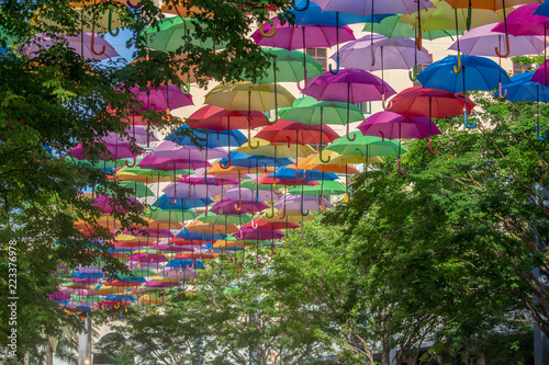 Bild auf Leinwand Umbrella Sky Project in Coral Gables, Florida