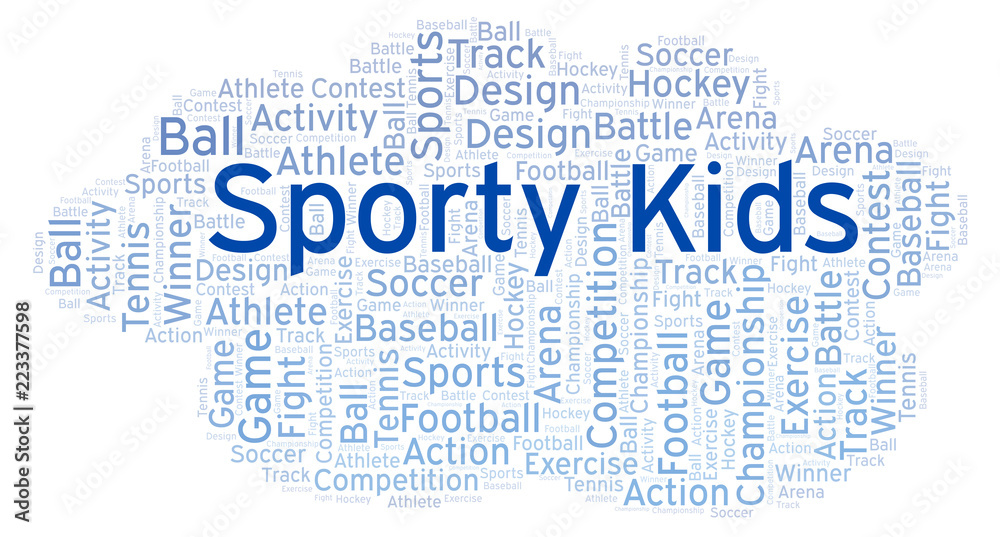 Fototapeta premium Sporty Kids word cloud.