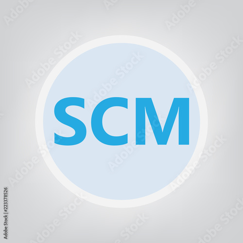 SCM (Supply chain management) acronym- vector illustration