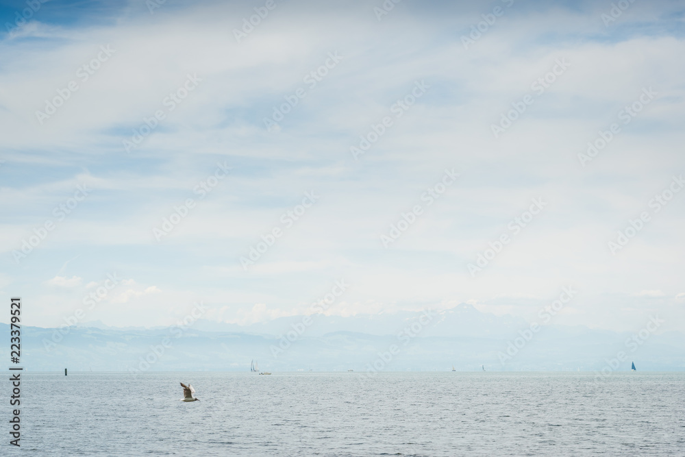 Bodensee mit Alpen in Deutschland