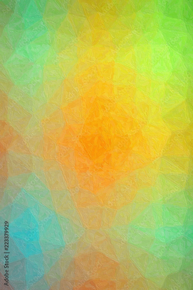 Abstract illustration of Vertical green orange blue and red Realistic Impasto background, digitally generated.