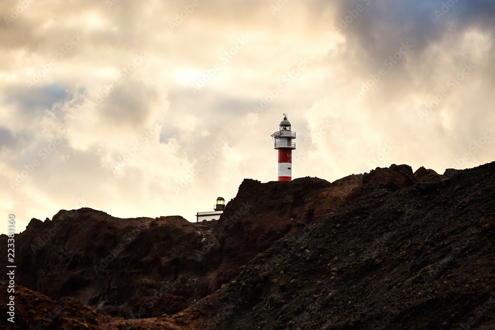 Old Lighthouse the Punta de Teno in Tenerife island, Canary Island