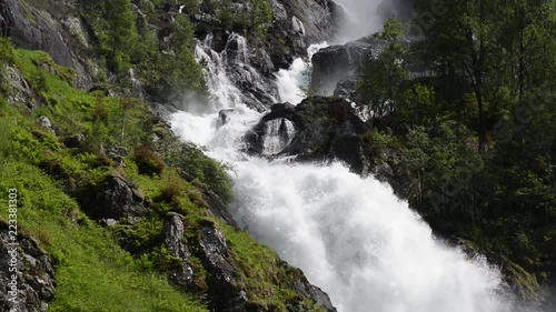 Incredible waterfall Låtefossen in Norway