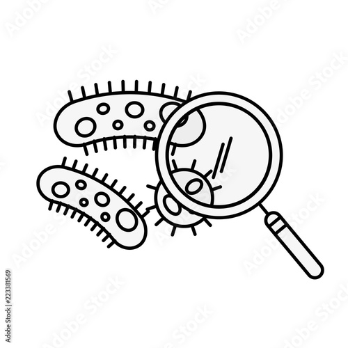 chemistry laboratory bacteria infection magnifying glass