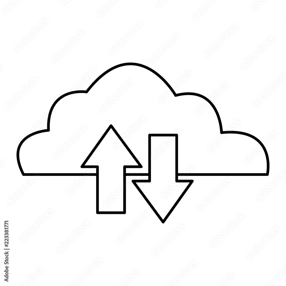 Cloud computing technology in black and white Cloud computing technology in black and white