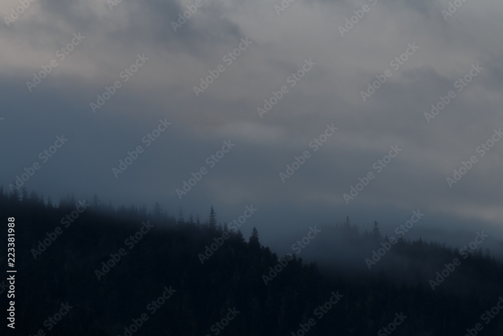 Nebel an einem Abend in Alaska Nebel an einem Abend in Alaska