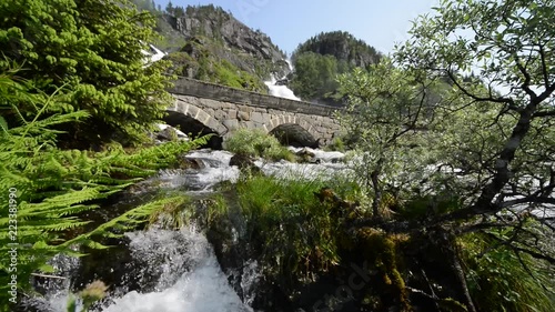 Incredible waterfall Låtefossen in Norway