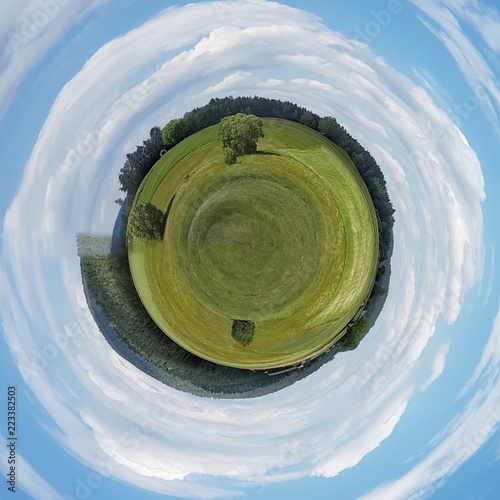 Landscape tiny planet photo