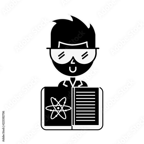 scientific man professor book science chemistry atom