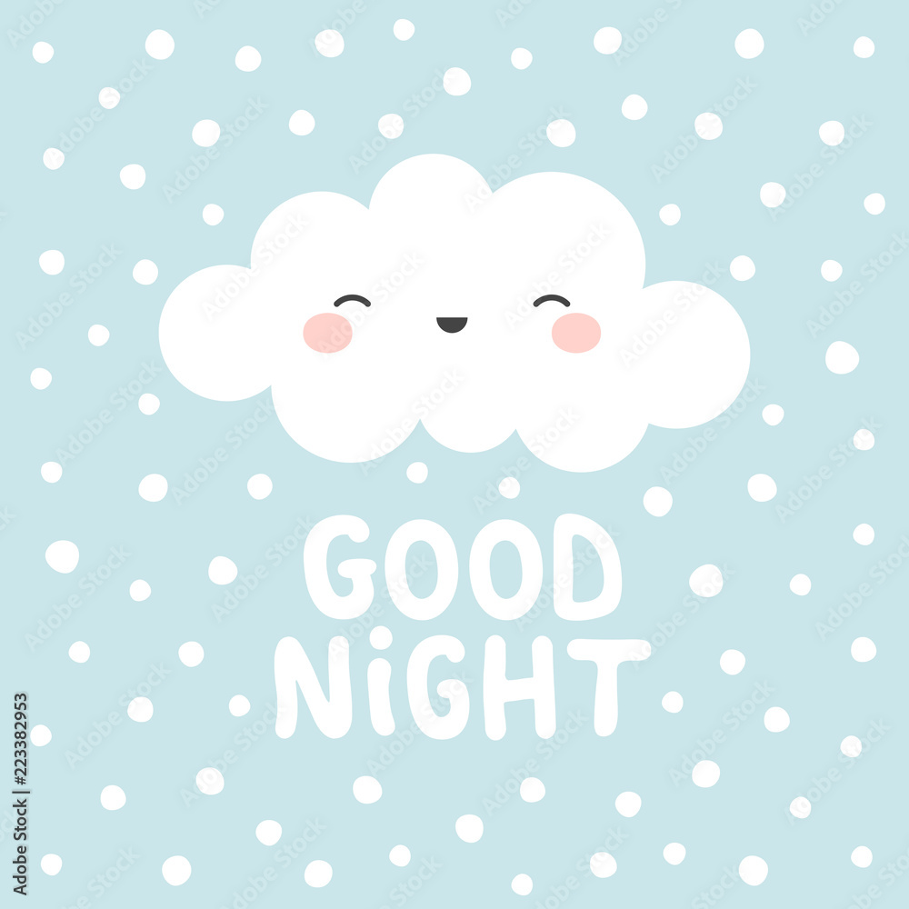 Cute Happy Cloud with Rain Drops, Print or Icon Vector Illustration Cute Happy Cloud with Rain Drops, Print or Icon Vector Illustration