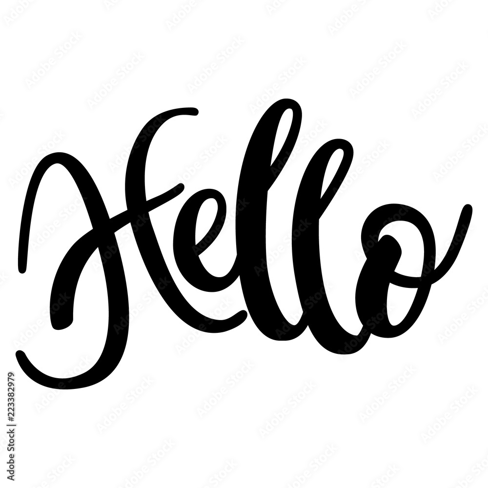 Hello. Handwritten Lettering. Text. Modern Calligraphy. Hello. Handwritten Lettering. Text. Modern Calligraphy.