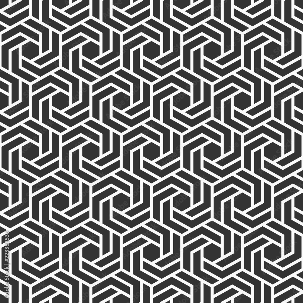 Vector seamless pattern. Repeating geometric tiles of hexagons. Vector seamless pattern. Repeating geometric tiles of hexagons.