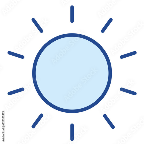 Sonne mit Sonnenstrahlen Vector Icon Illustration