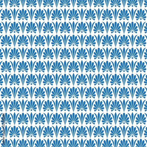 white and blue Greek abstract ornamental vector pattern