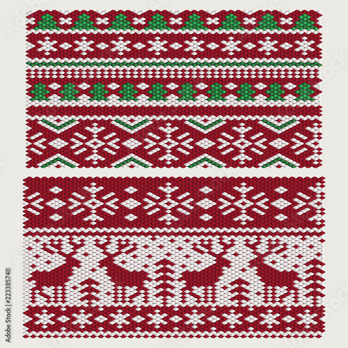 Seamless vector Christmas and New Year ornaments