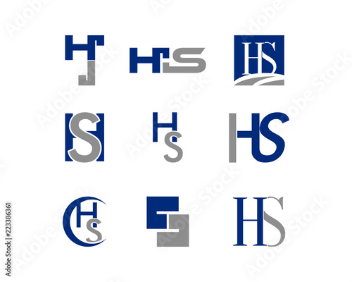 Set of HS company linked letter logo © meisuseno